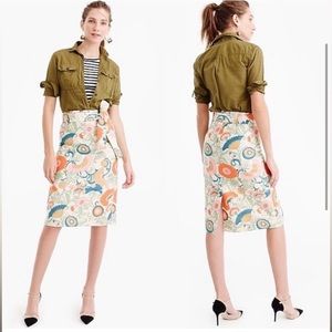 NEW NWOT J CREW Size 4 Tie-Waist Skirt in Ornate Floral Style G0962